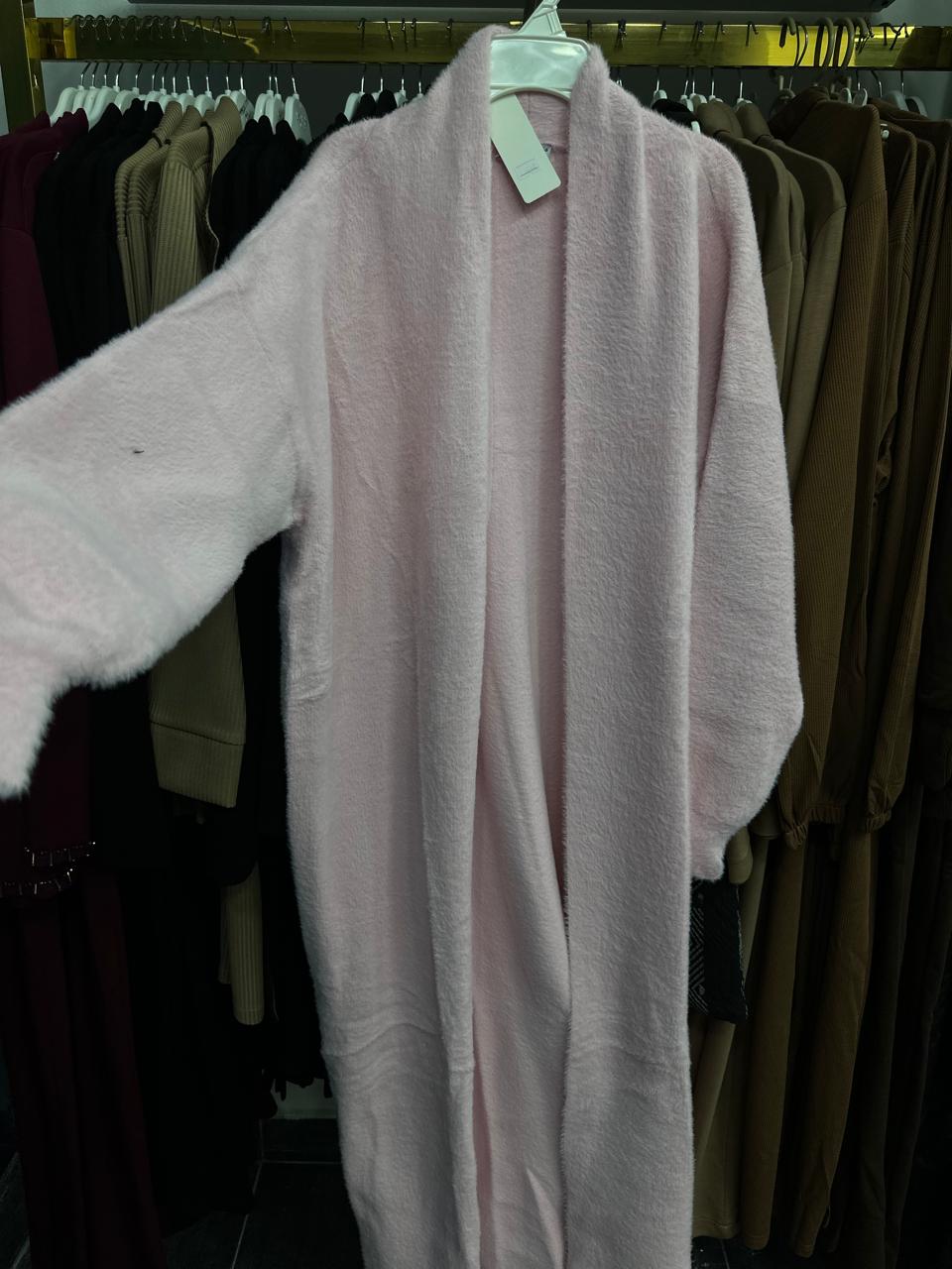 long sleeve winter cardigan pink