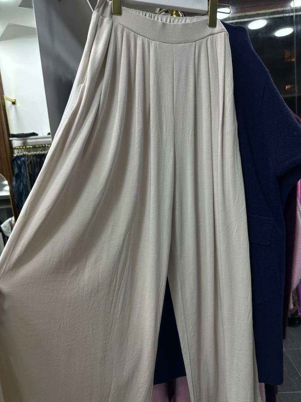 Wide-leg cotton pant