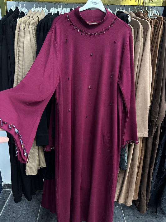 long plus size burgundy dress