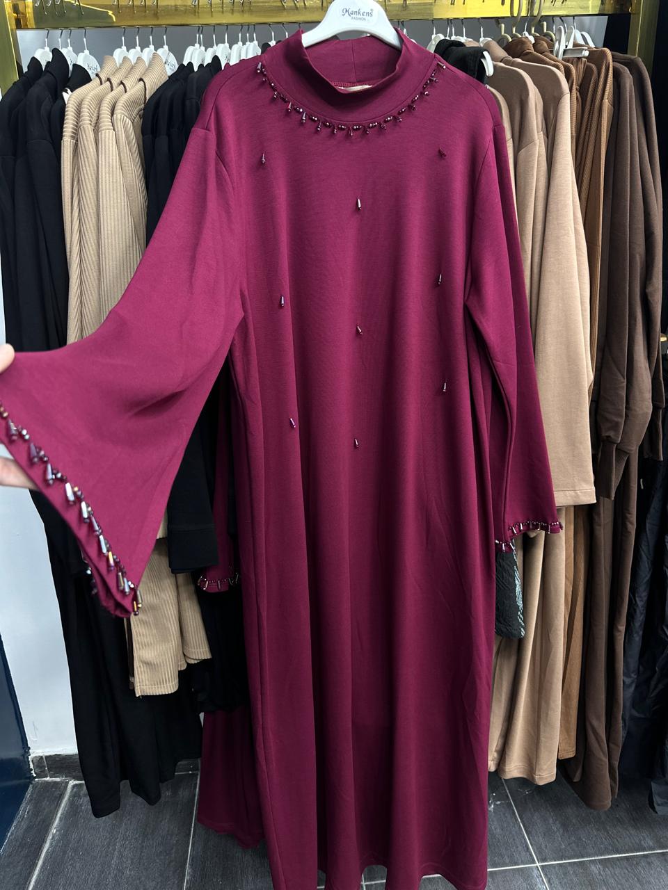 long plus size burgundy dress