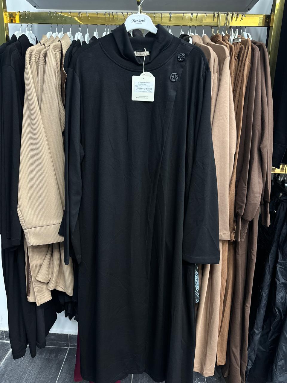 plus size black long set