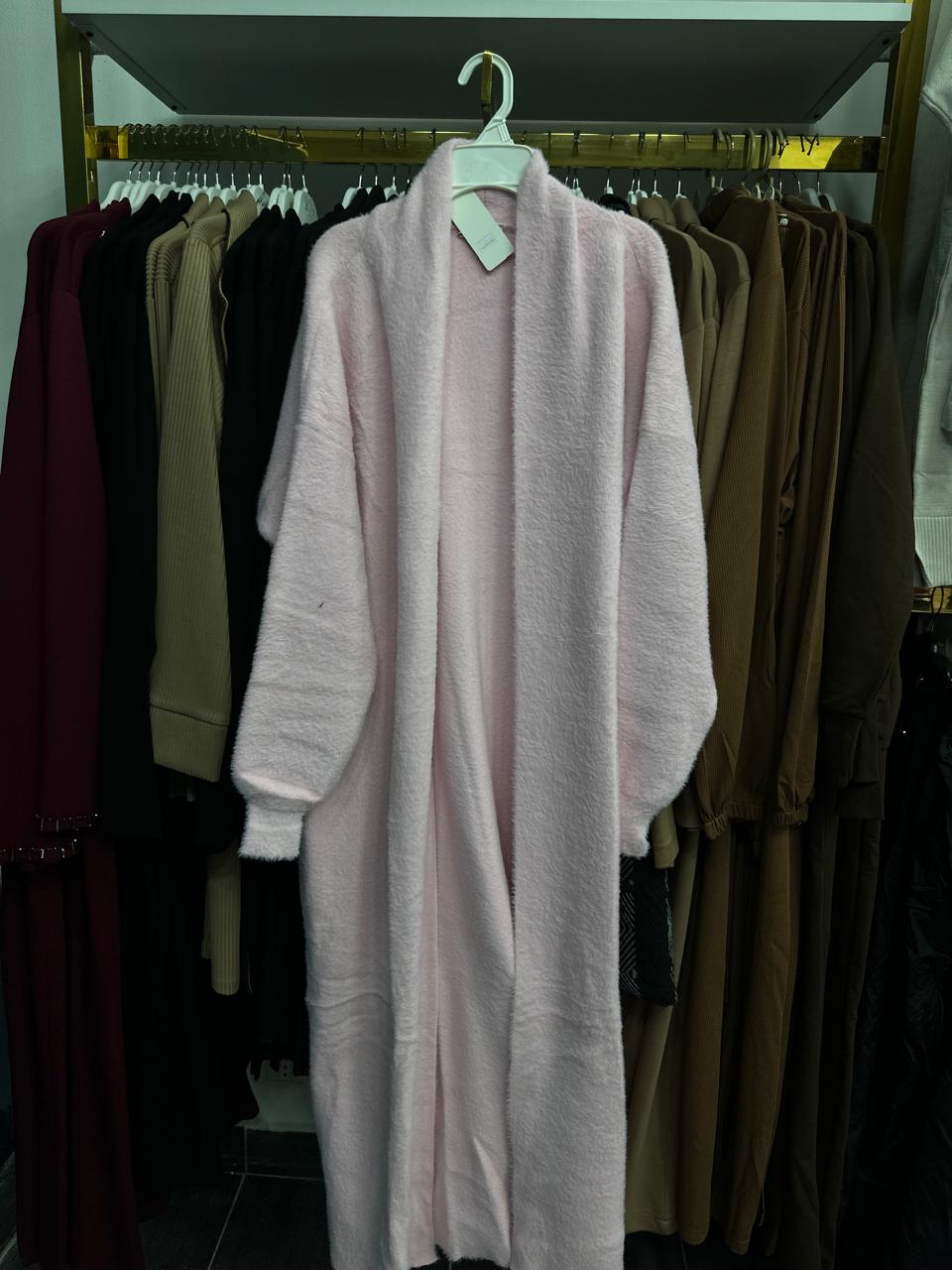 long sleeve winter cardigan pink
