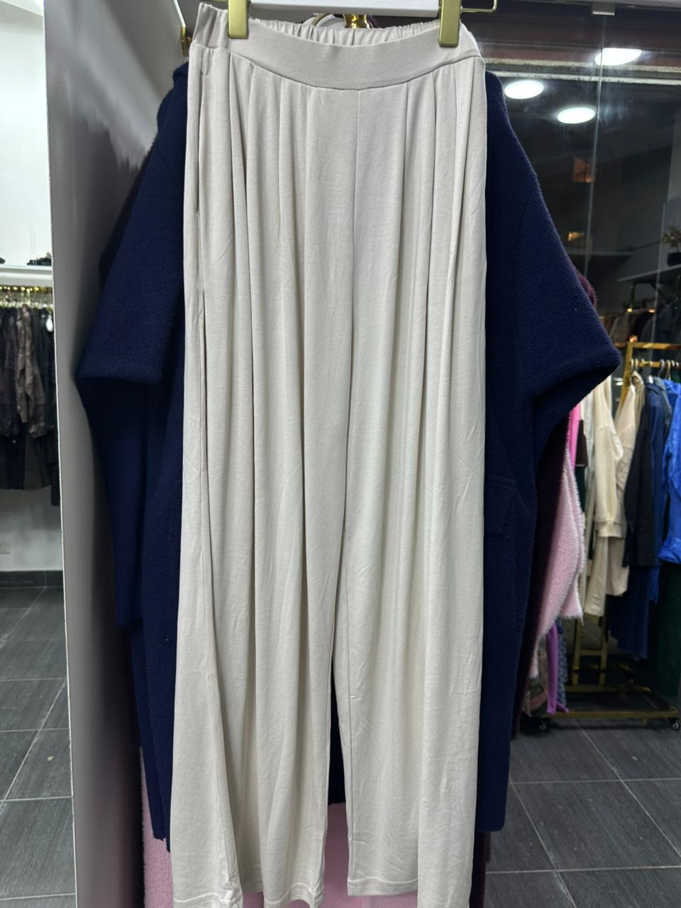 Wide-leg cotton pant